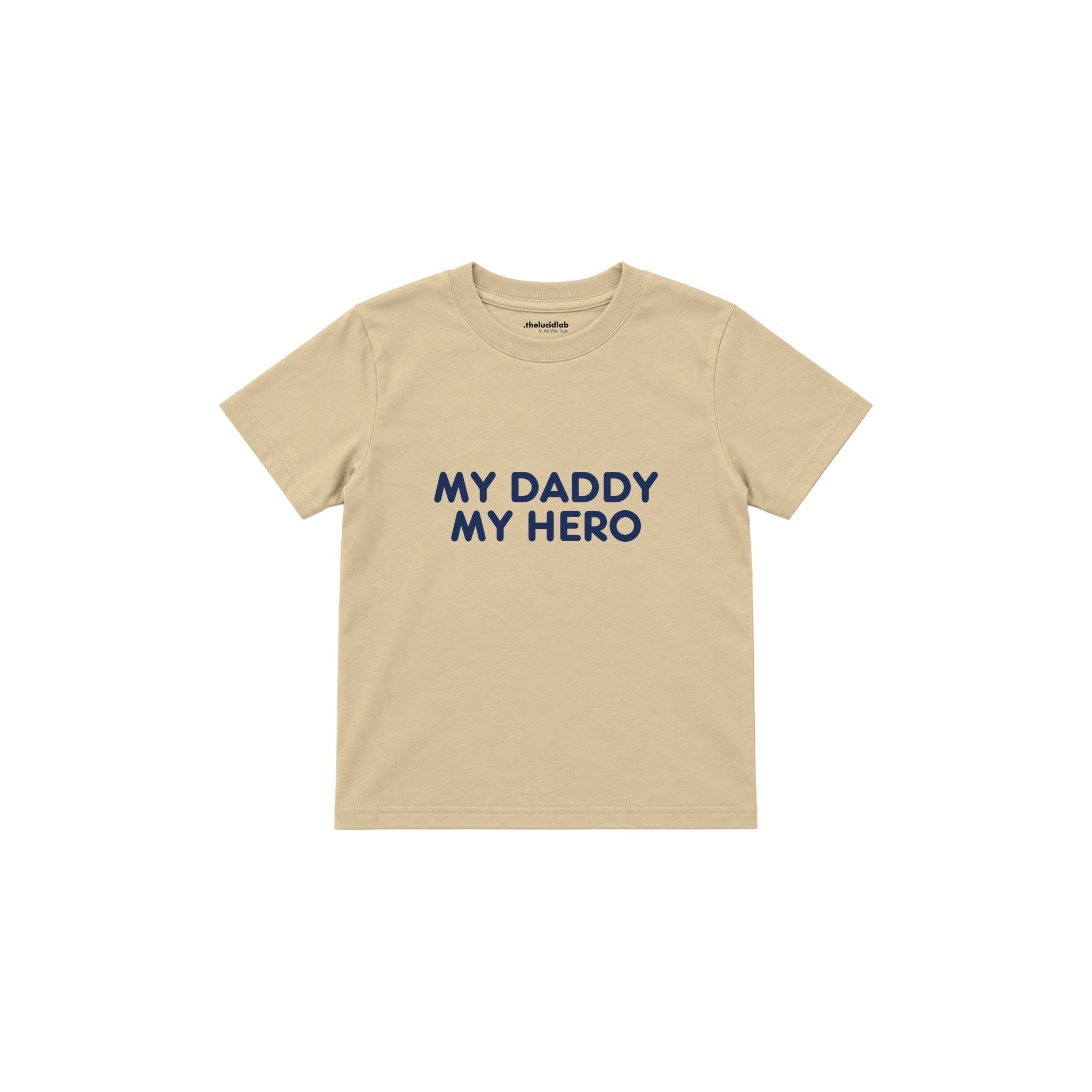 MY DADDY MY HERO Çocuk Tişört — Krem — ön görünüm