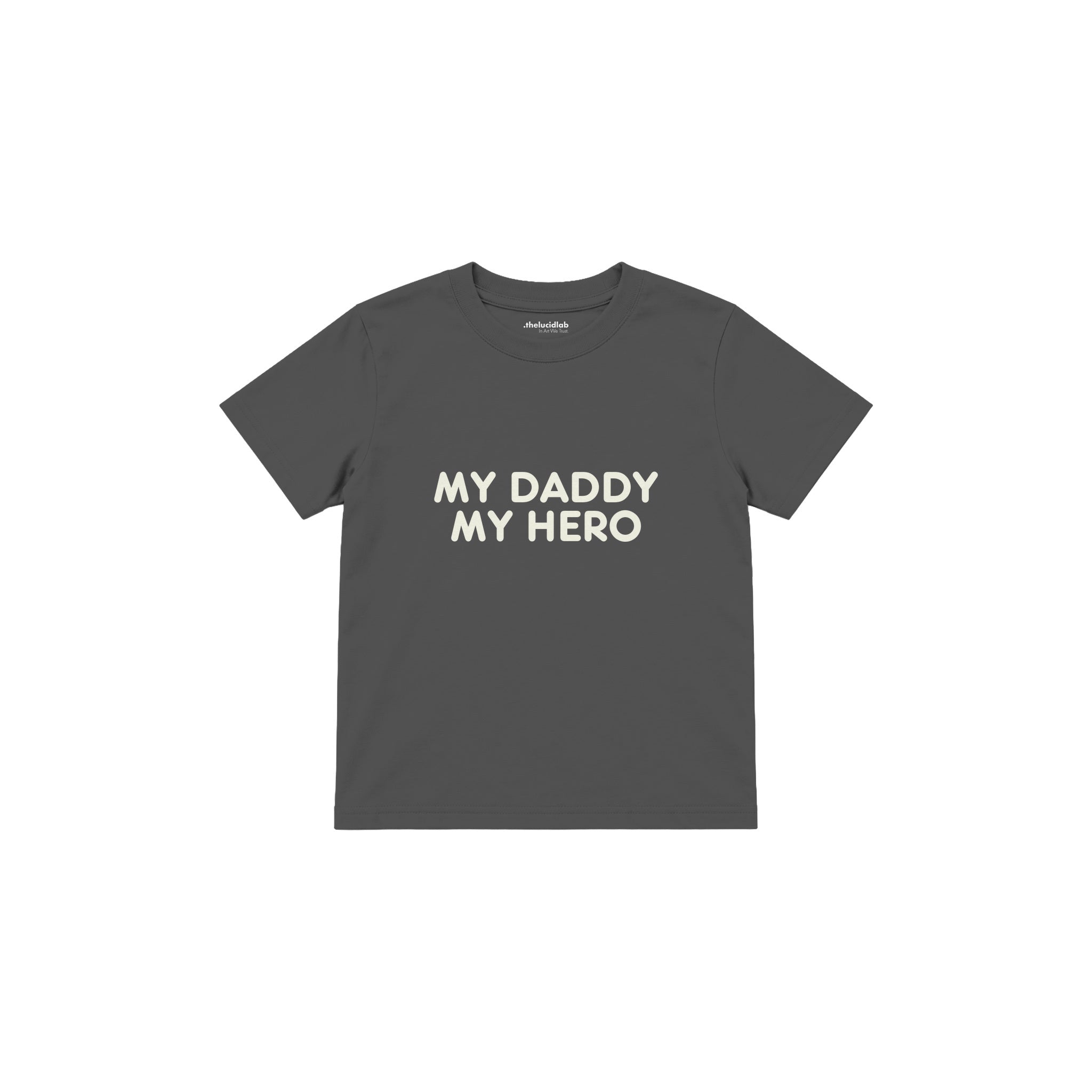 MY DADDY MY HERO Çocuk Tişört — Antrasit — ön görünüm