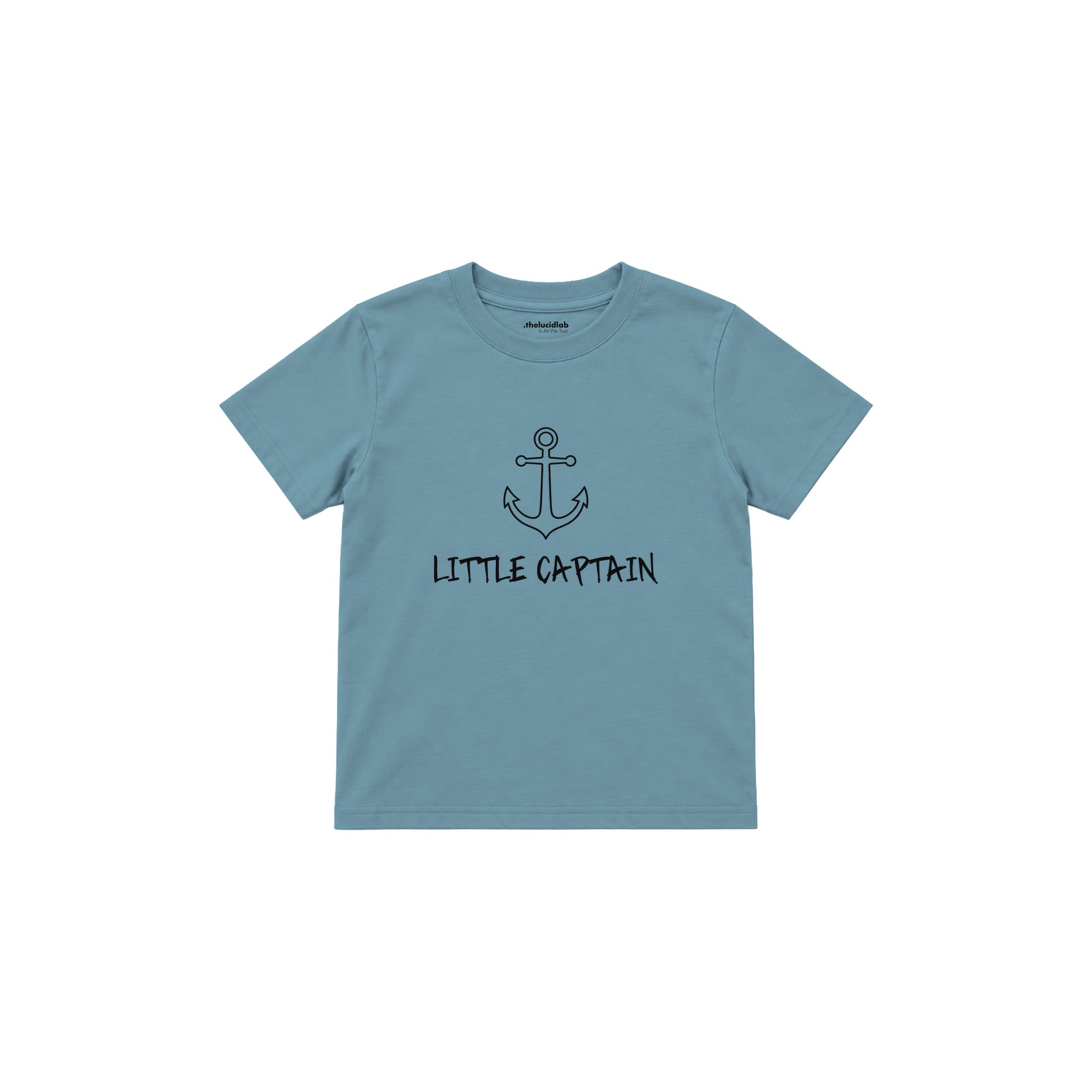LITTLE CAPTAIN Çocuk Tişört — Çelik Mavi — ön görünüm