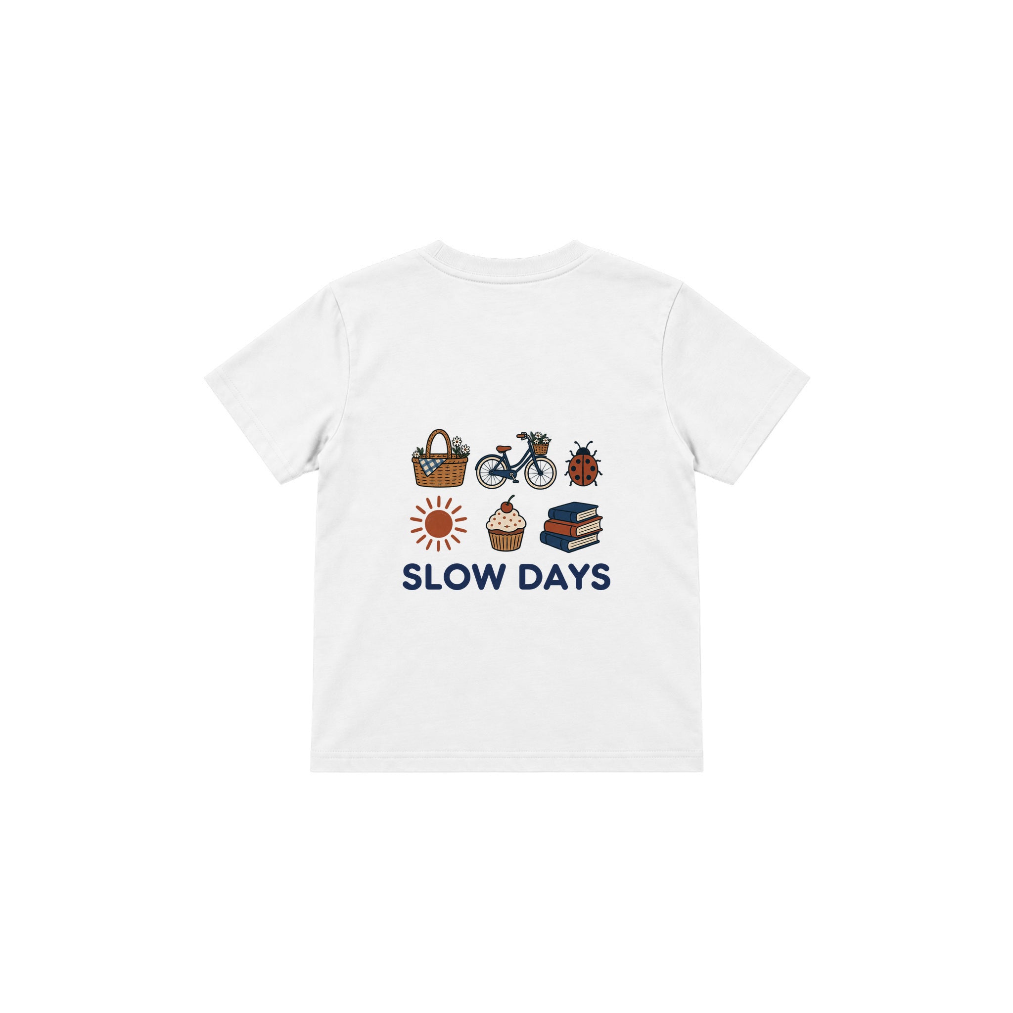 Slow Days Çocuk Tişört — Beyaz — arka görünüm