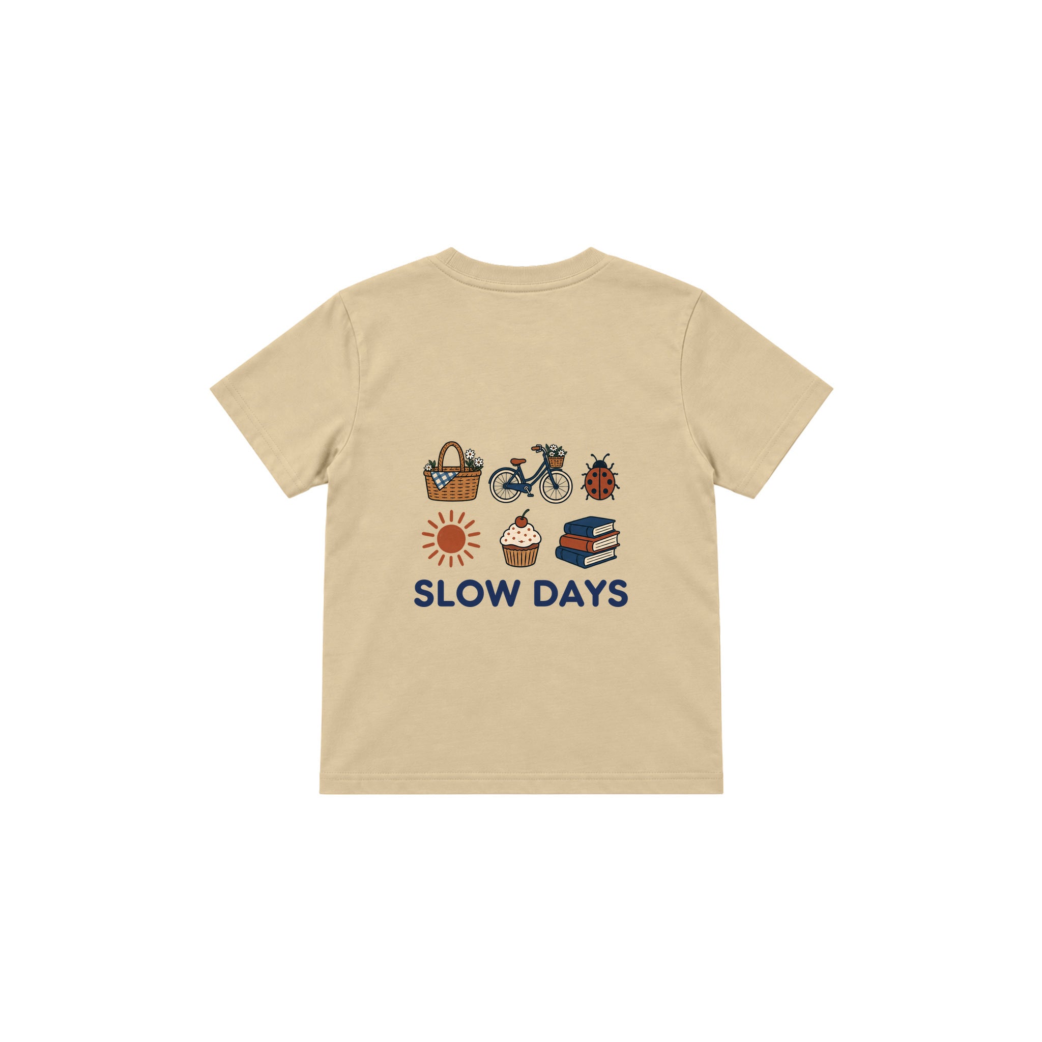 Slow Days Çocuk Tişört — Krem — arka görünüm