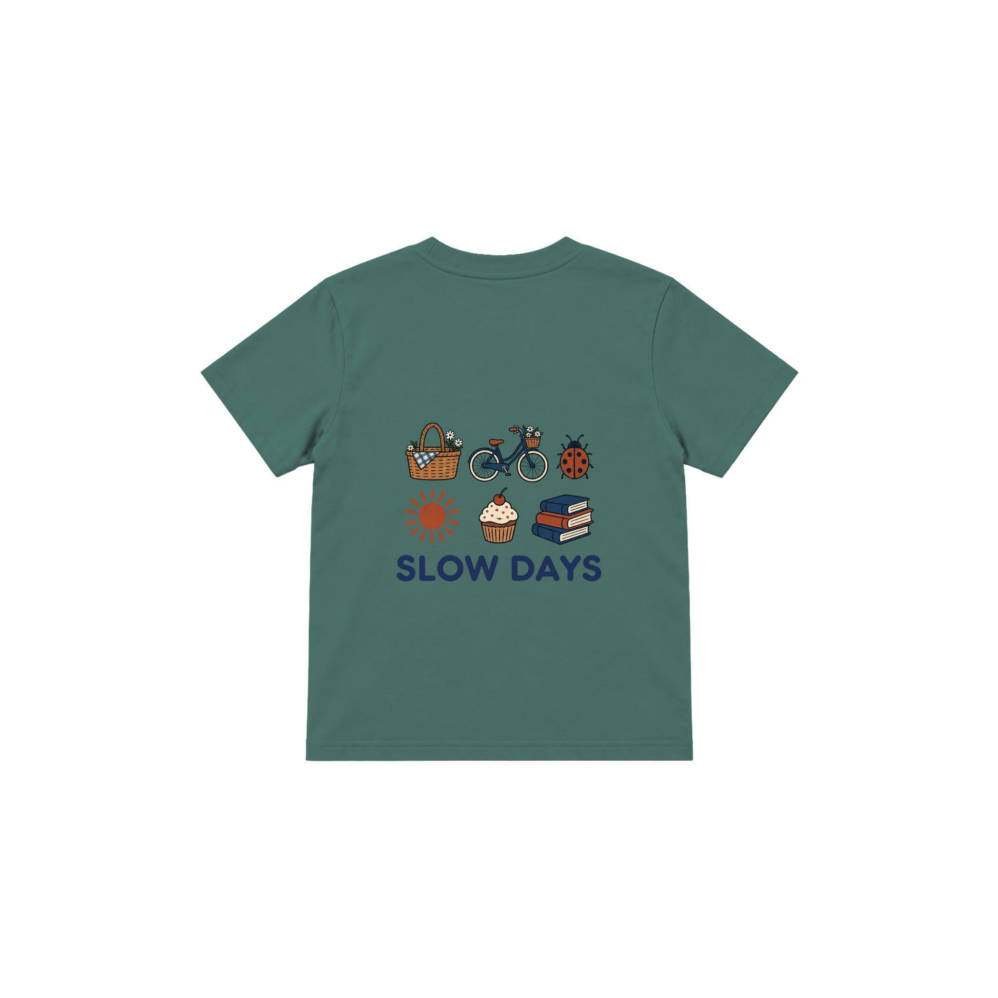Slow Days Çocuk Tişört — Yeşil — arka görünüm