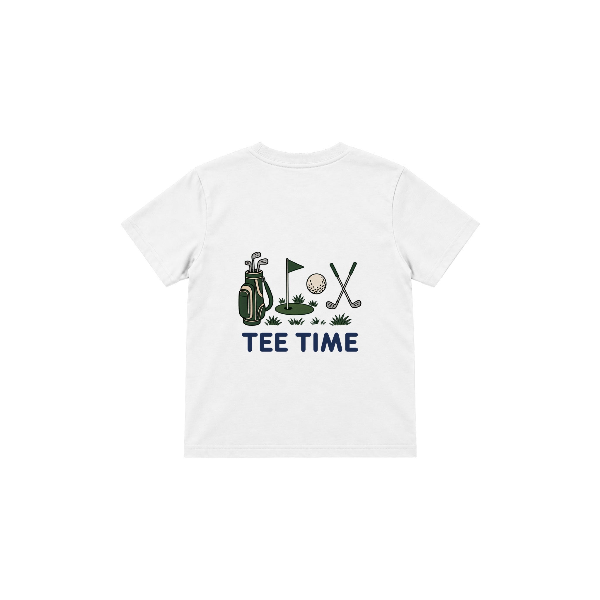 Tee Time Çocuk Tişört — Beyaz — arka görünüm