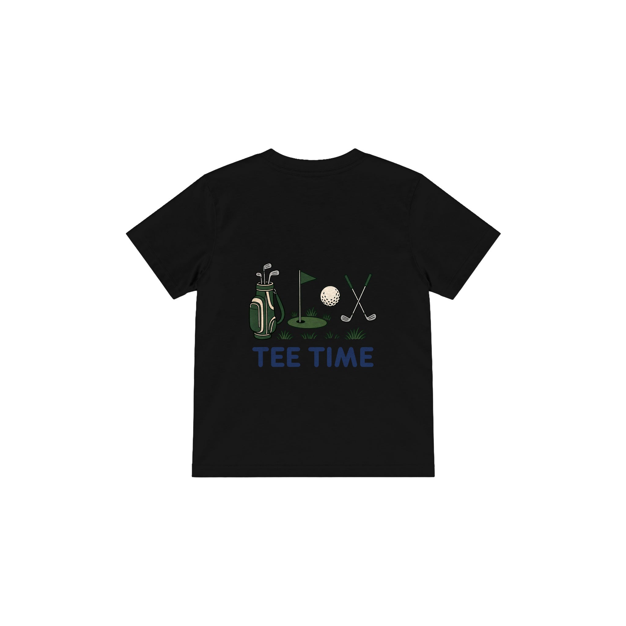 Tee Time Çocuk Tişört — Siyah — arka görünüm