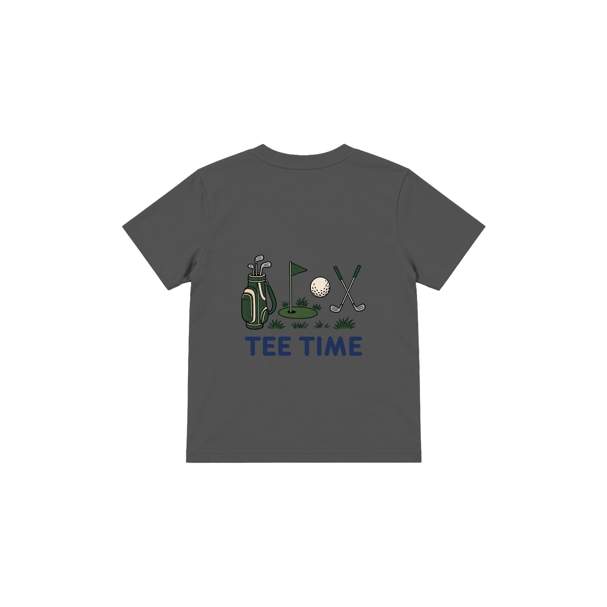 Tee Time Çocuk Tişört — Antrasit — arka görünüm