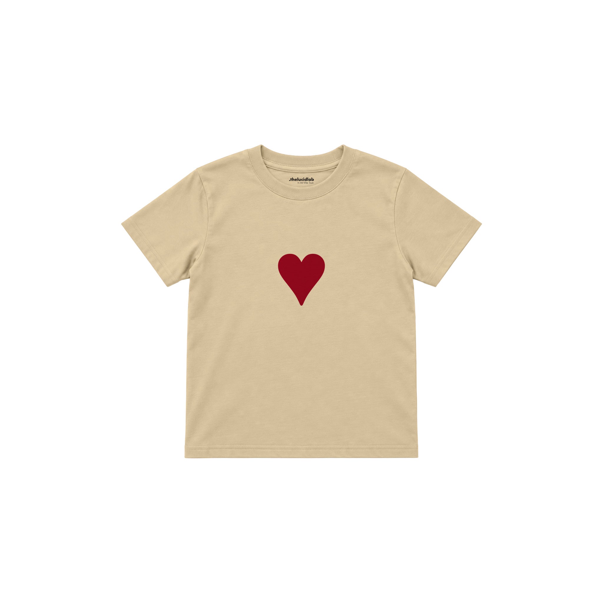 Little Heart Çocuk Tişört — Krem — ön görünüm