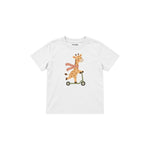 Scooter Giraffe Çocuk Tişört — Beyaz — ön görünüm
