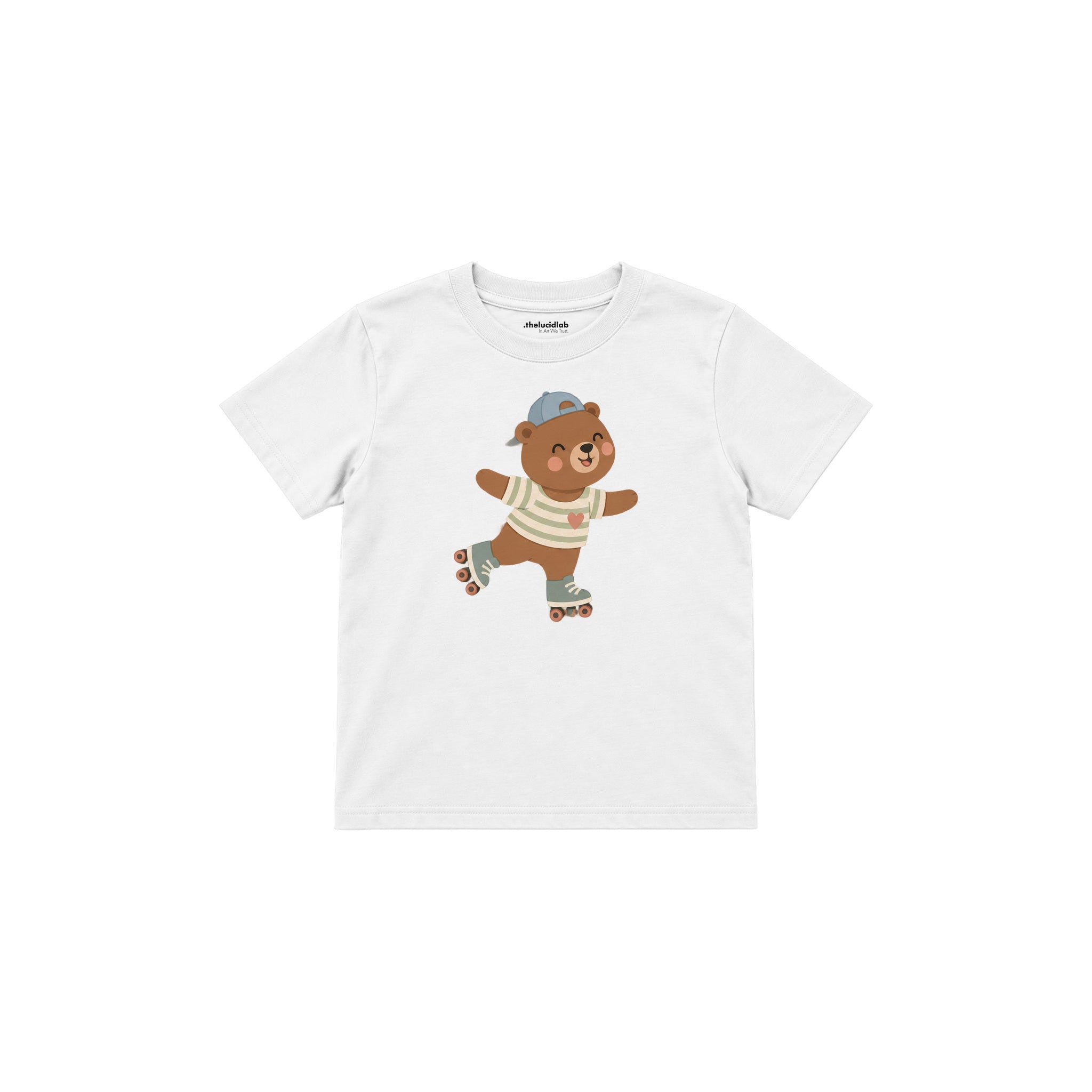 Roller Bear Çocuk Tişört — Beyaz — ön görünüm