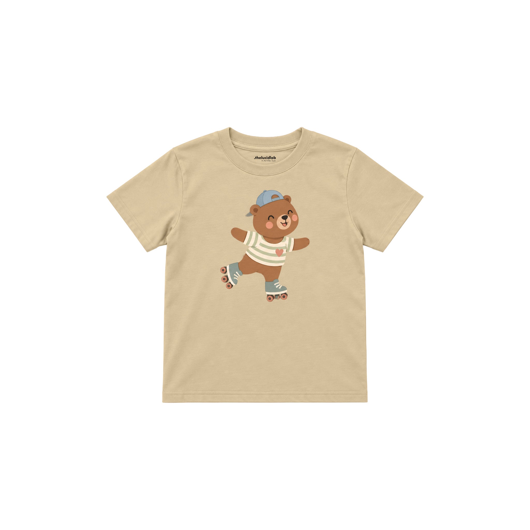 Roller Bear Çocuk Tişört — Krem — ön görünüm