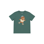 Roller Bear Çocuk Tişört — Yeşil — ön görünüm