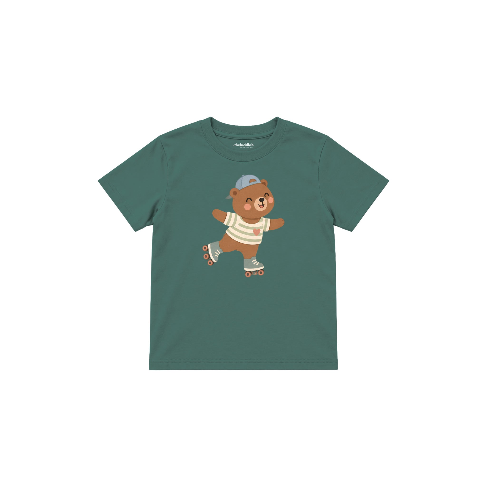 Roller Bear Çocuk Tişört — Yeşil — ön görünüm