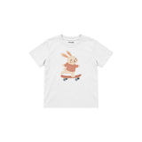 Skater Bunny Çocuk Tişört — Beyaz — ön görünüm