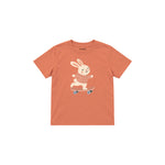 Skater Bunny Çocuk Tişört — Somon — ön görünüm