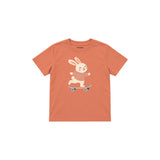 Skater Bunny Çocuk Tişört — Somon — ön görünüm