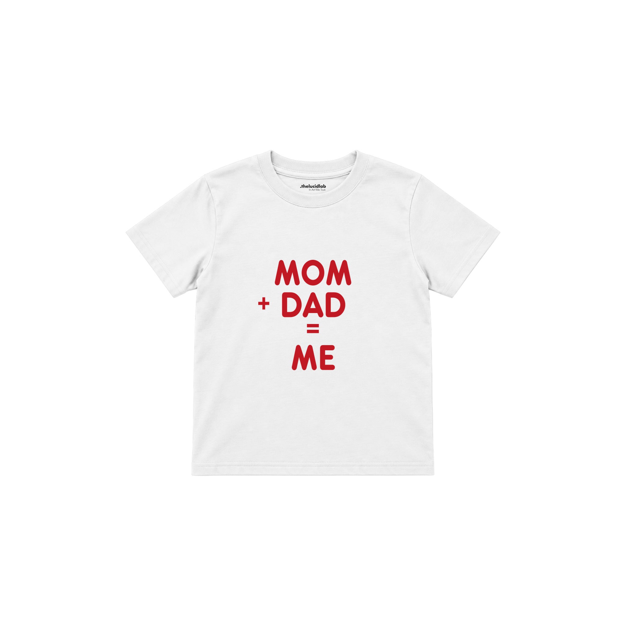 Mom Plus Dad Çocuk Tişört — Beyaz — ön görünüm