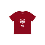Mom Plus Dad Çocuk Tişört — Kırmızı — ön görünüm