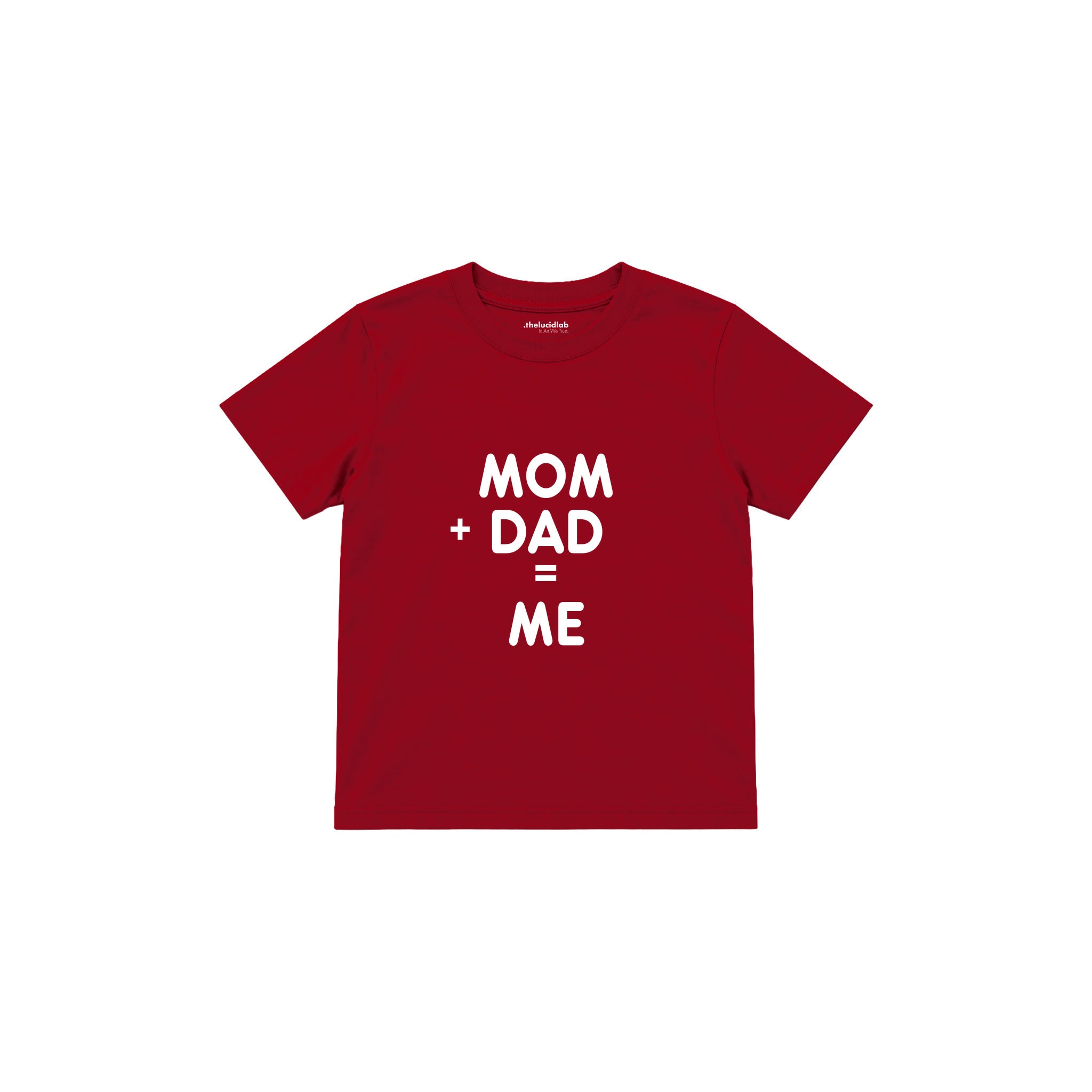 Mom Plus Dad Çocuk Tişört — Kırmızı — ön görünüm
