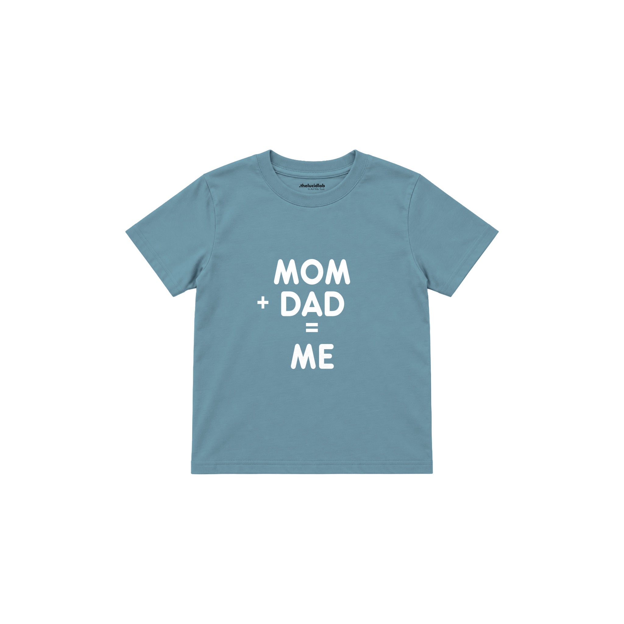 Mom Plus Dad Çocuk Tişört — Çelik Mavi — ön görünüm