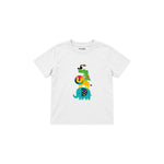 Rainbow Animal Friends Çocuk Tişört — Beyaz — ön görünüm