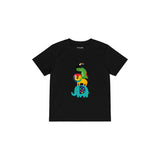 Rainbow Animal Friends Çocuk Tişört — Siyah — ön görünüm