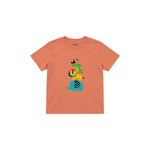 Rainbow Animal Friends Çocuk Tişört — Somon — ön görünüm