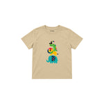 Rainbow Animal Friends Çocuk Tişört — Krem — ön görünüm