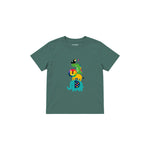 Rainbow Animal Friends Çocuk Tişört — Yeşil — ön görünüm