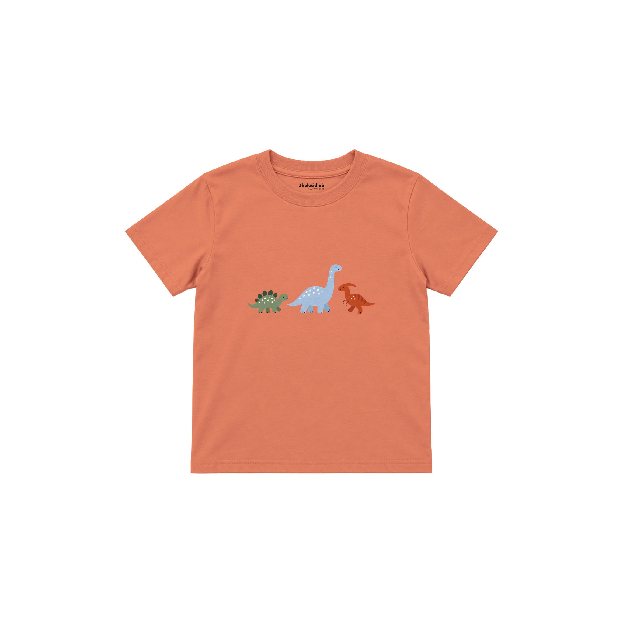 Dino Friends Çocuk Tişört — Somon — ön görünüm