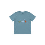 Dino Friends Çocuk Tişört — Çelik Mavi — ön görünüm