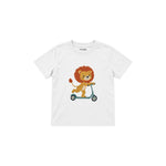 Little Scooter Lion Çocuk Tişört — Beyaz — ön görünüm
