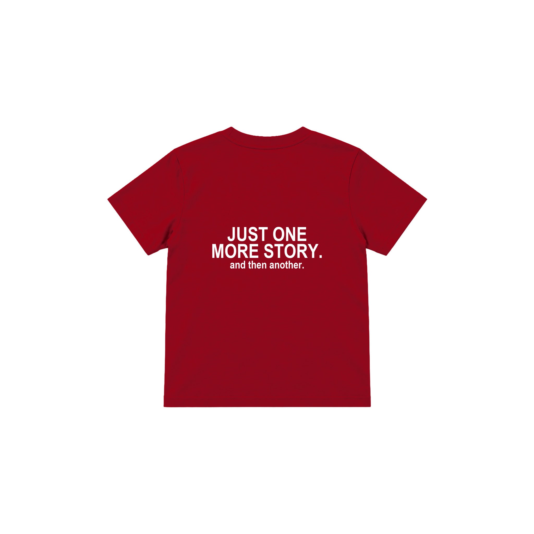 One More Story Çocuk Tişört — Kırmızı — arka görünüm