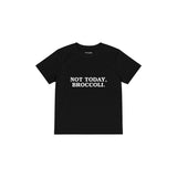 Not Today Broccoli Çocuk Tişört — Siyah — ön görünüm
