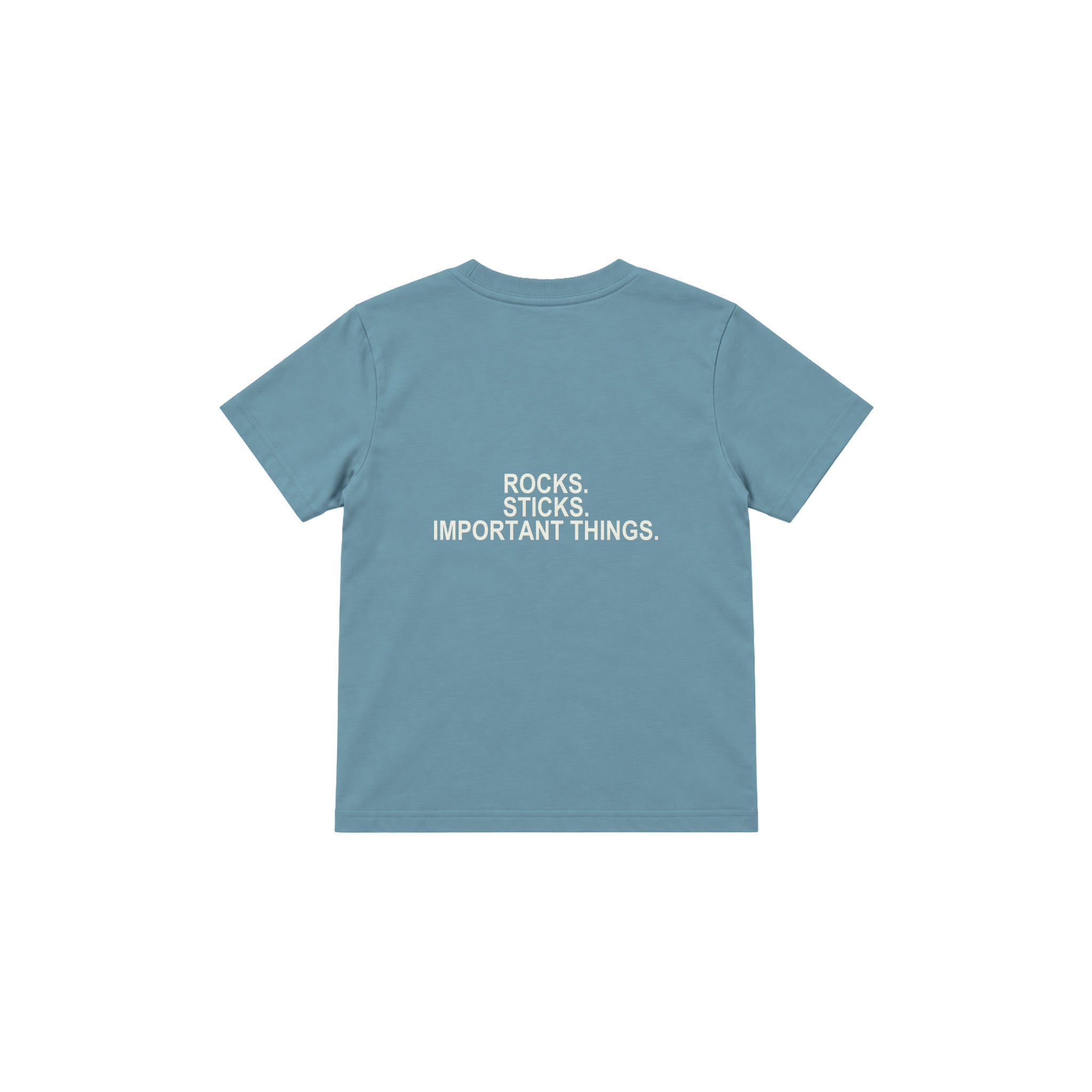 Pocket Treasures Çocuk Tişört — Çelik Mavi — arka görünüm