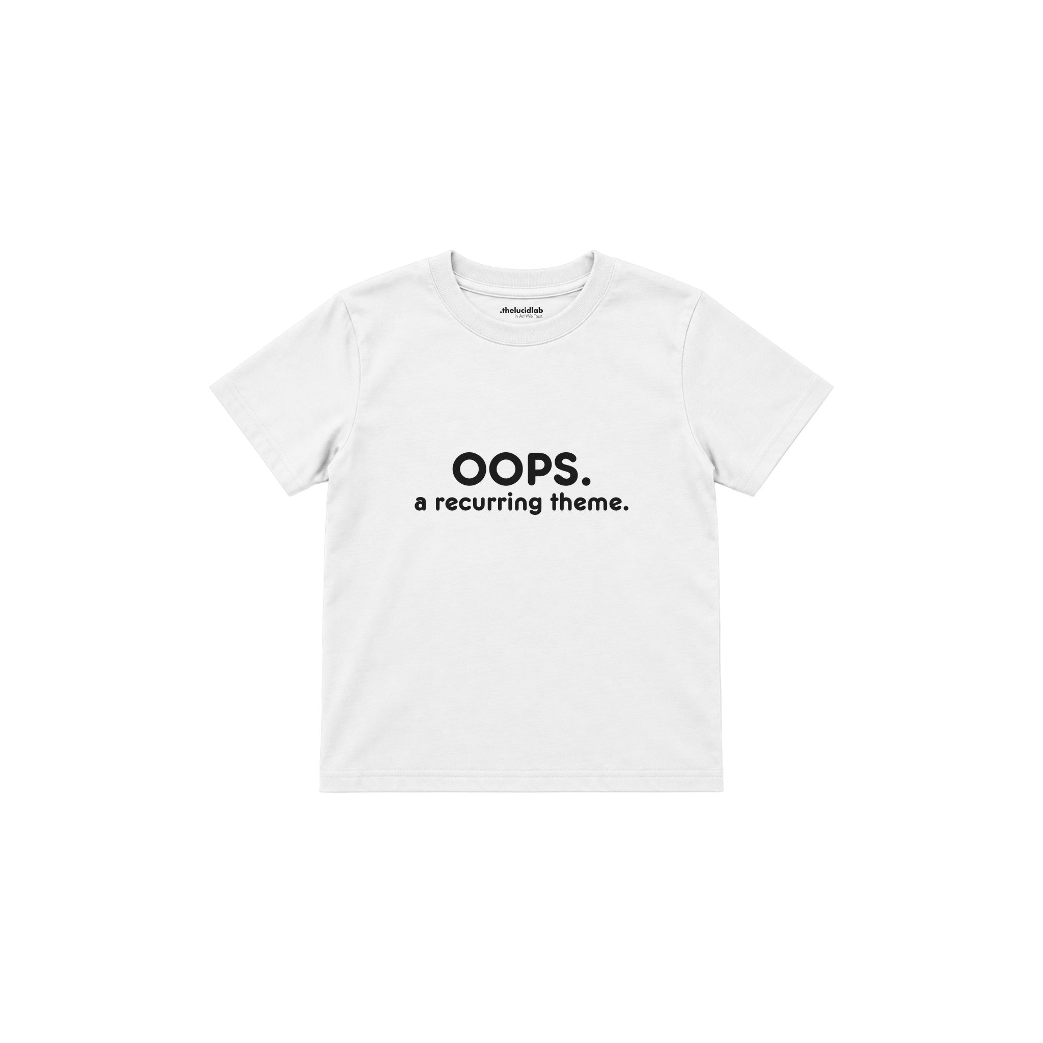 Oops Again Çocuk Tişört — Beyaz — ön görünüm