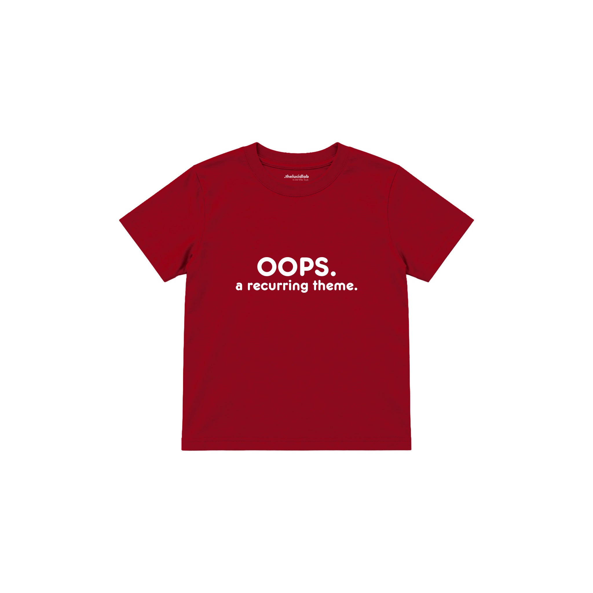 Oops Again Çocuk Tişört — Kırmızı — ön görünüm