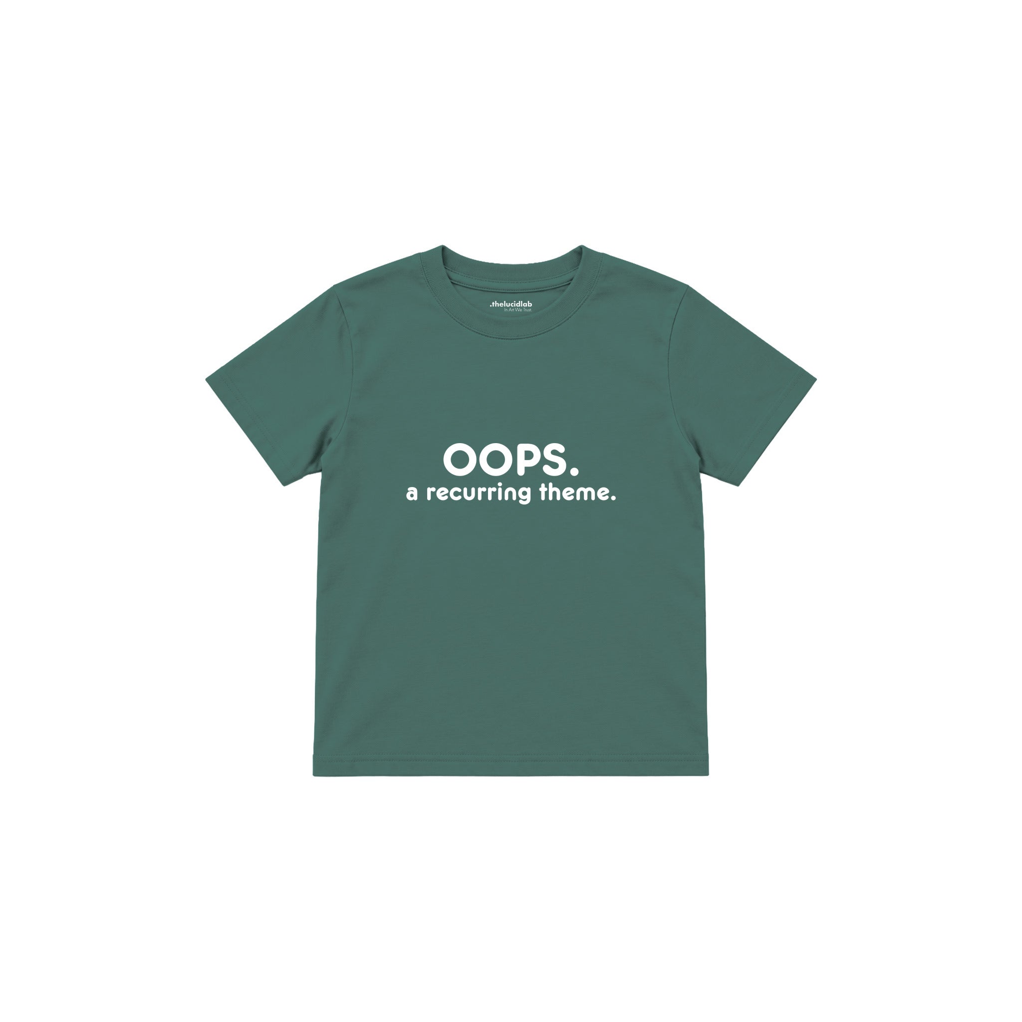 Oops Again Çocuk Tişört — Yeşil — ön görünüm
