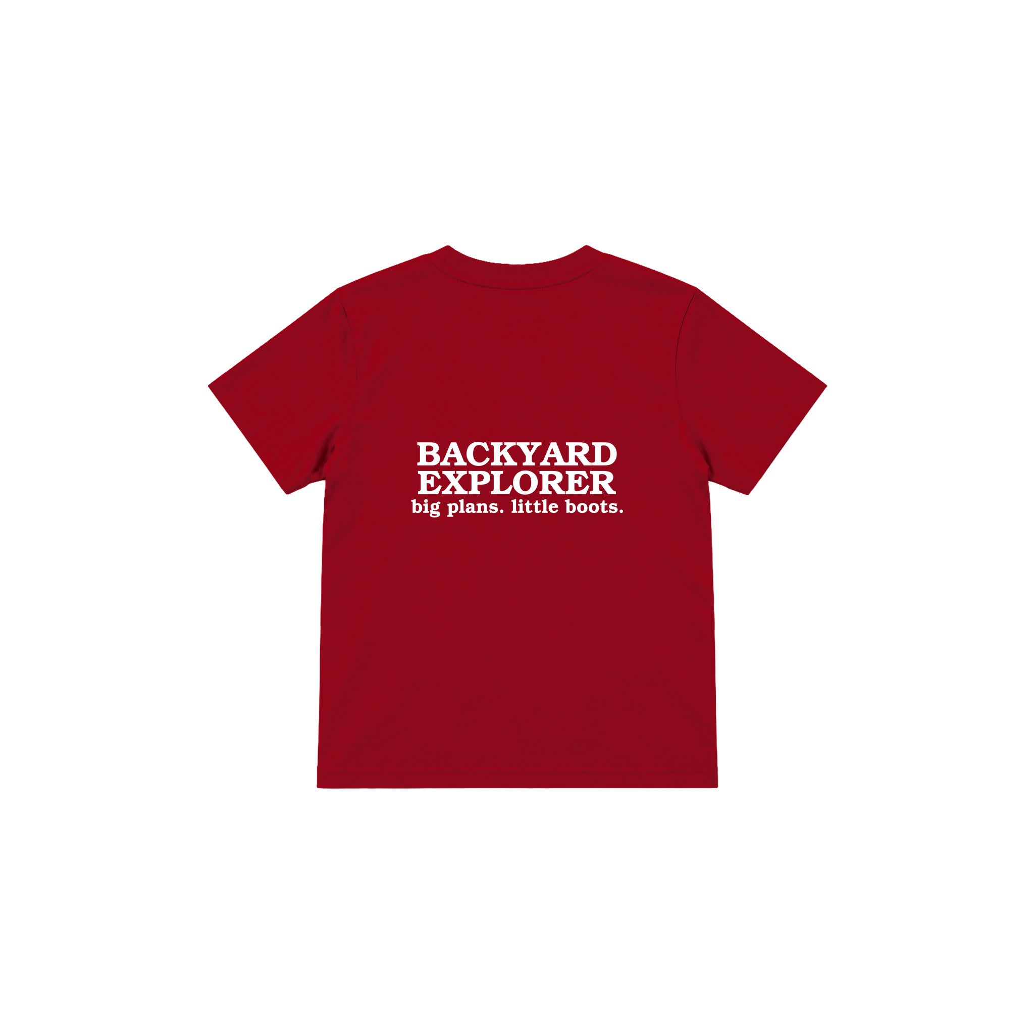 Backyard Explorer Çocuk Tişört — Kırmızı — arka görünüm