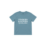 Finders Keepers Çocuk Tişört — Çelik Mavi — ön görünüm