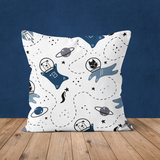 Animals at Space - Hayvanlı Çift Taraflı Kırlent Kılıfı 2 Adet