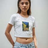 Café Terrace at Night Crop Tişört