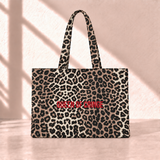 Queen Of Cringe Leopard Tote Bag Kirmizi yazı