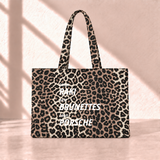 Drink Raki Date Brunettes Drive Porsche Leopard Tote Bag Beyaz