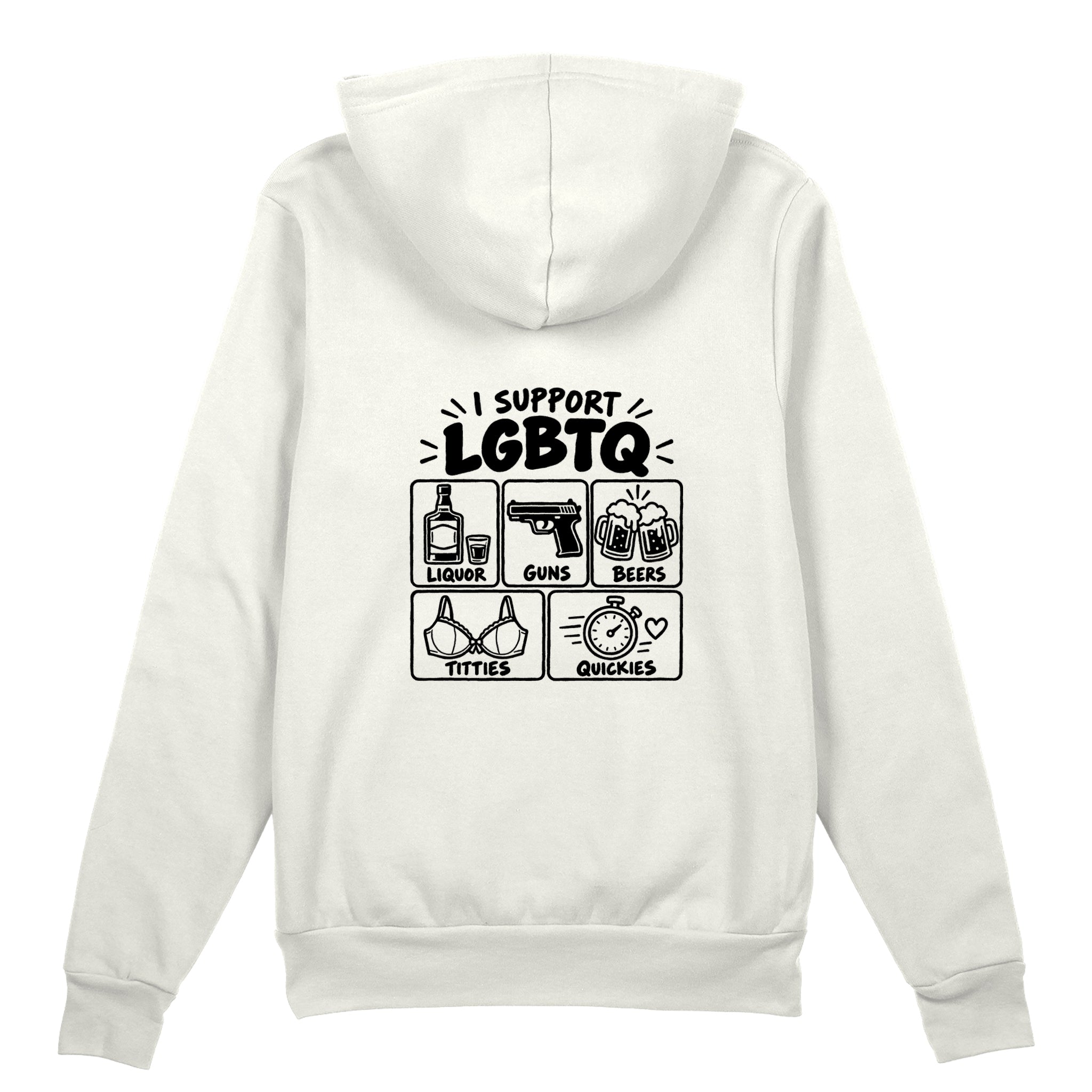 I Support LGBTQ Oversize Hoodie – Beyaz – arka görünüm