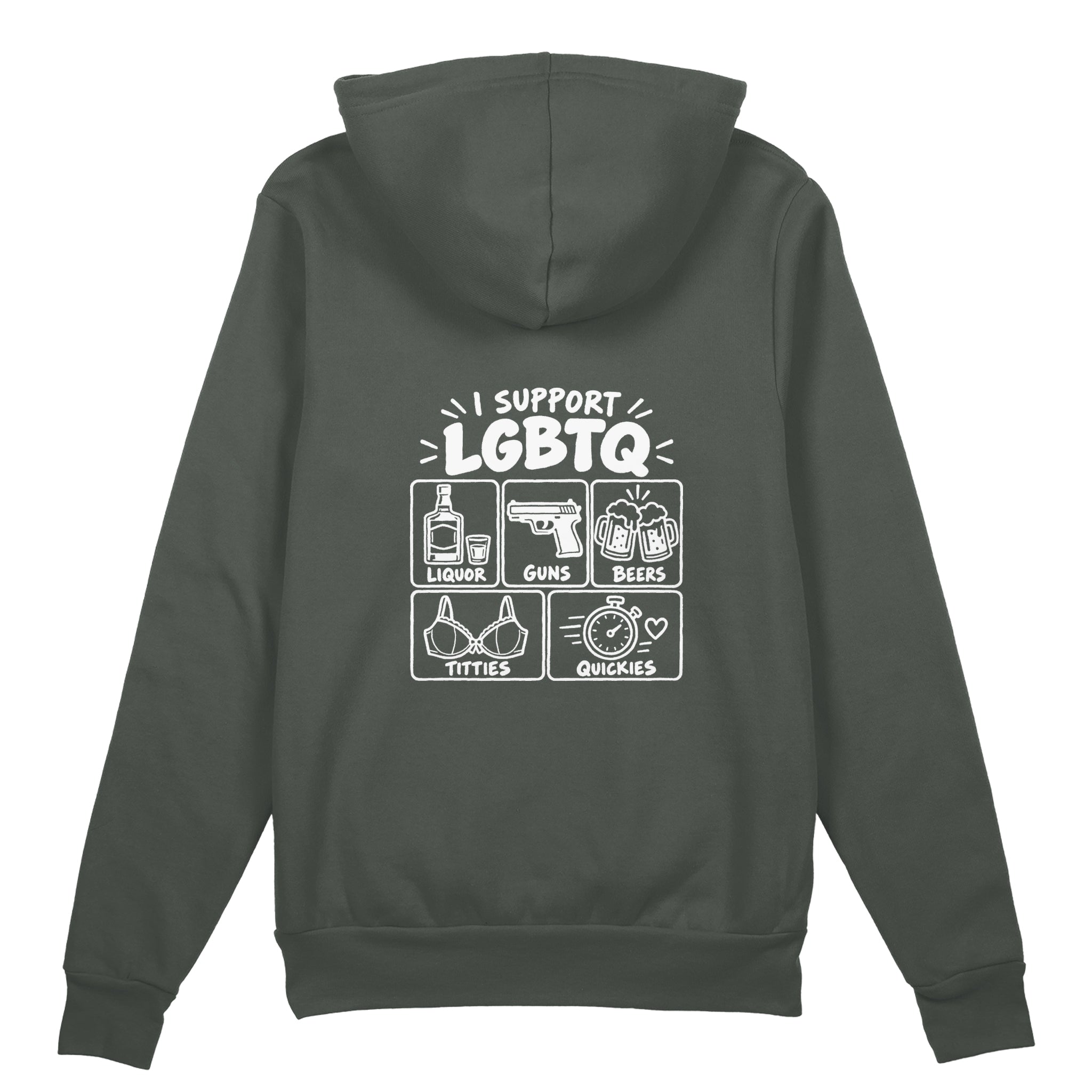 I Support LGBTQ Oversize Hoodie – Antrasit – arka görünüm