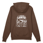 I Support LGBTQ Oversize Hoodie – Kahverengi – arka görünüm