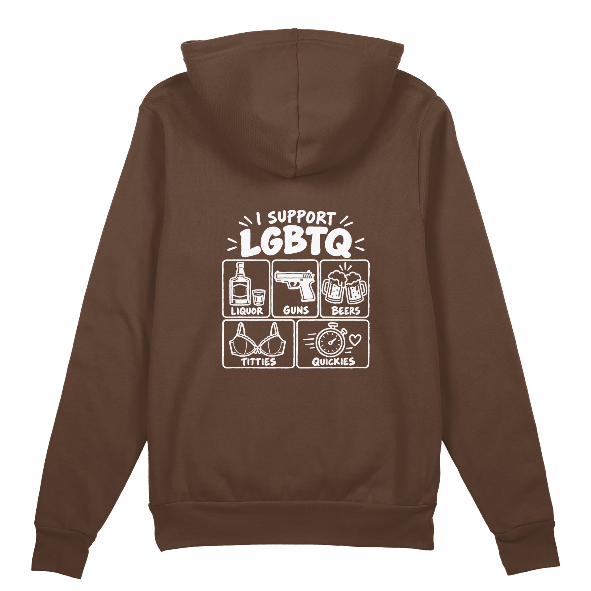 I Support LGBTQ Oversize Hoodie – Kahverengi – arka görünüm