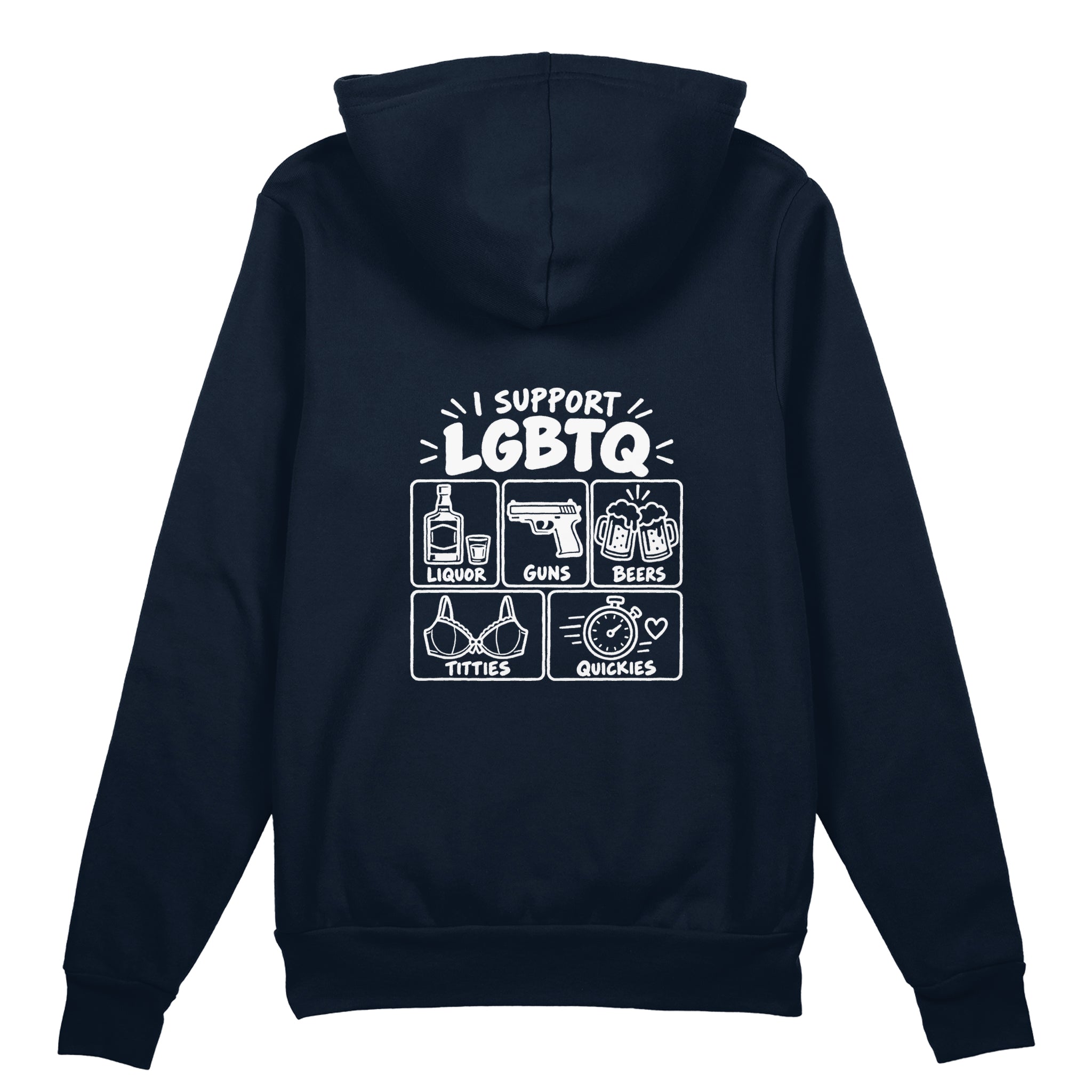 I Support LGBTQ Oversize Hoodie – Lacivert – arka görünüm