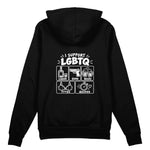 I Support LGBTQ Oversize Hoodie – Siyah – arka görünüm