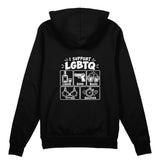 I Support LGBTQ Oversize Hoodie – Siyah – arka görünüm