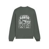 I Support LGBTQ Oversize Sweatshirt – Antrasit – arka görünüm